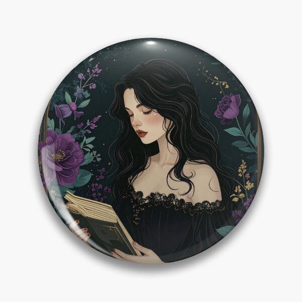Item preview, Gothic Woman Reading Book Dark Academia Portrait Art designed and sold by TripleMoonCrafts.