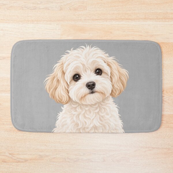Item preview, Cute Cream Maltipoo Puppy Portrait – Minimalist Fluffy Dog designed and sold by GusiaTreasures.