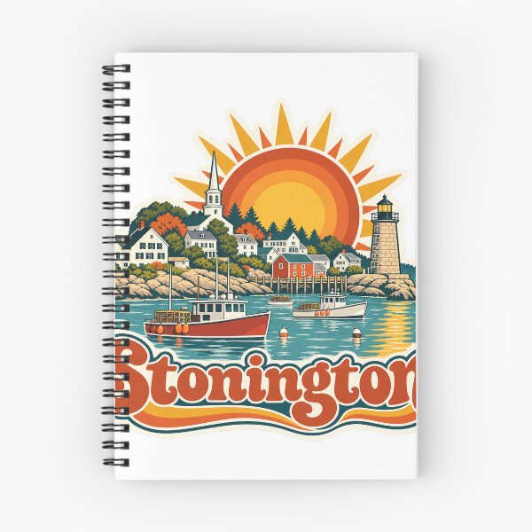Item preview, Stonington USA Travel Souvenir - Retro Illustration designed and sold by VisualArtsOasis.
