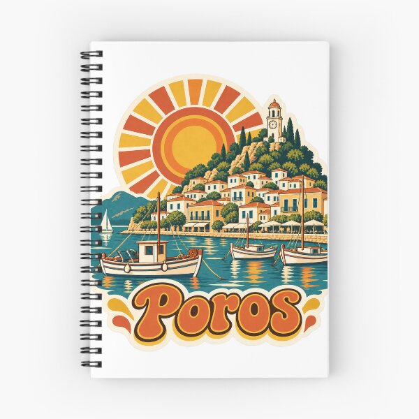 Item preview, Poros Greece Travel Souvenir - Retro Illustration designed and sold by VisualArtsOasis.