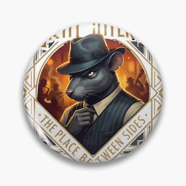 Item preview, The Gray Interval Jazz Club - Retro Art Deco Rat Mobster Badge designed and sold by ThegrayInterval.