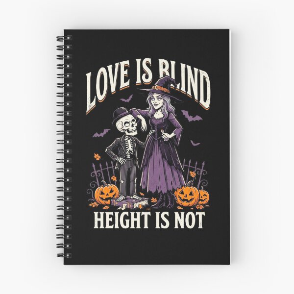 Item preview, Love Is Blind Height Is Not, Witch and Skeleton Halloween Couples Design for Tall and Short Couples designed and sold by 519xdesign.