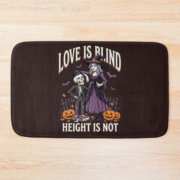 Item preview, Love Is Blind Height Is Not, Witch and Skeleton Halloween Couples Design for Tall and Short Couples designed and sold by 519xdesign.