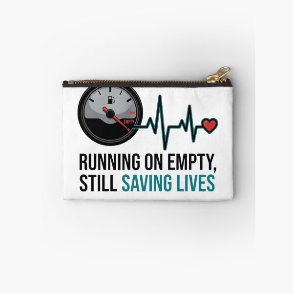 Item preview, Running On Empty Still Saving Lives Nurse Humor T-Shirt Healthcare Worker Gift Medical EKG designed and sold by Dlvznbm.