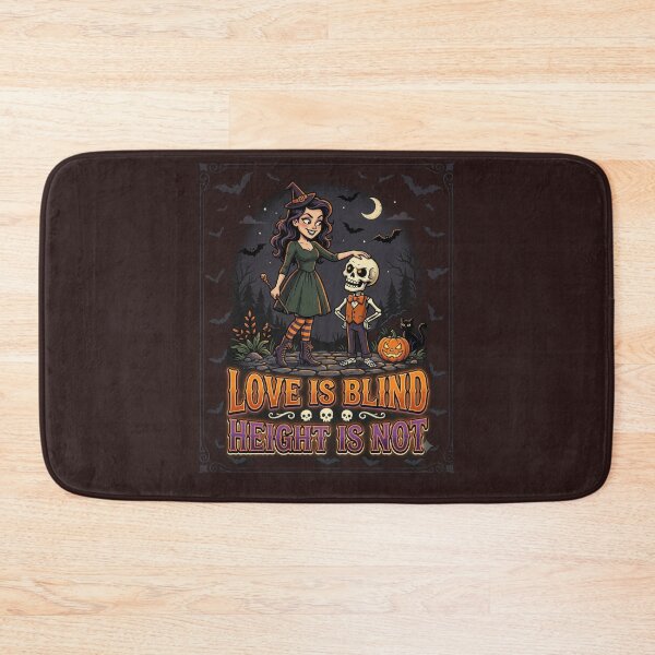 Item preview, Love Is Blind Height Is Not, Witch and Skeleton Halloween Couples Design for Tall and Short Couples designed and sold by 519xdesign.