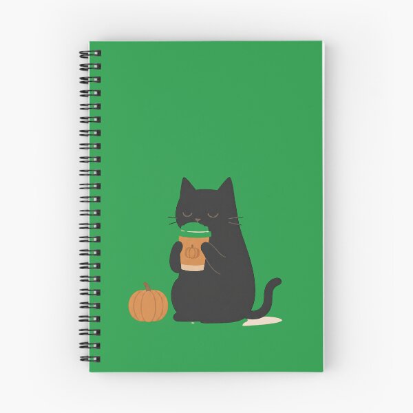 Item preview, Cute Black Cat Drinking Pumpkin Spice Coffee designed and sold by Inka Moon Design.