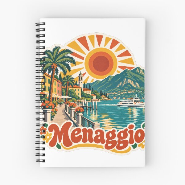 Item preview, Menaggio Italy Travel Souvenir - Retro Illustration designed and sold by VisualArtsOasis.