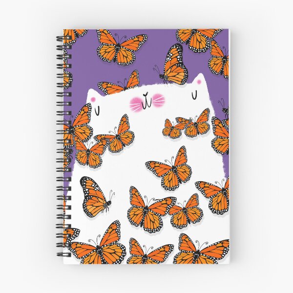 Item preview, White Cat and Monarch Butterflies designed and sold by poket.piktures.