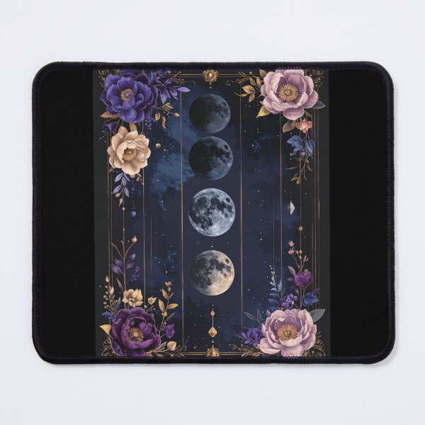 Item preview, Moon Phases Floral Celestial Art Night Sky Botanical Print designed and sold by TripleMoonCrafts.