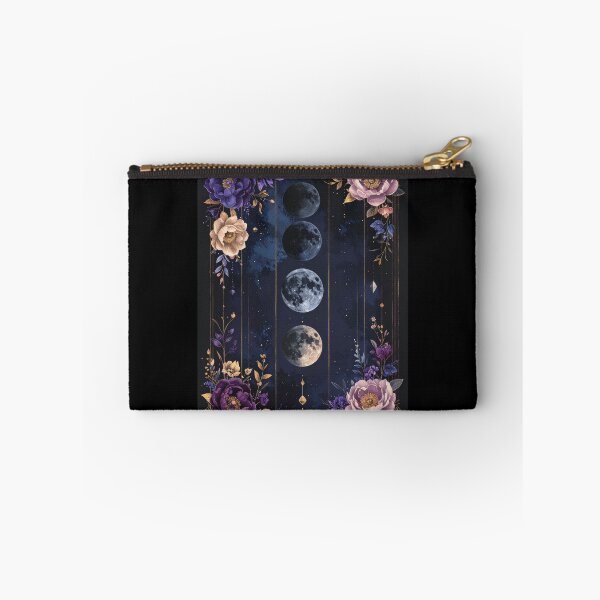 Item preview, Moon Phases Floral Celestial Art Night Sky Botanical Print designed and sold by TripleMoonCrafts.