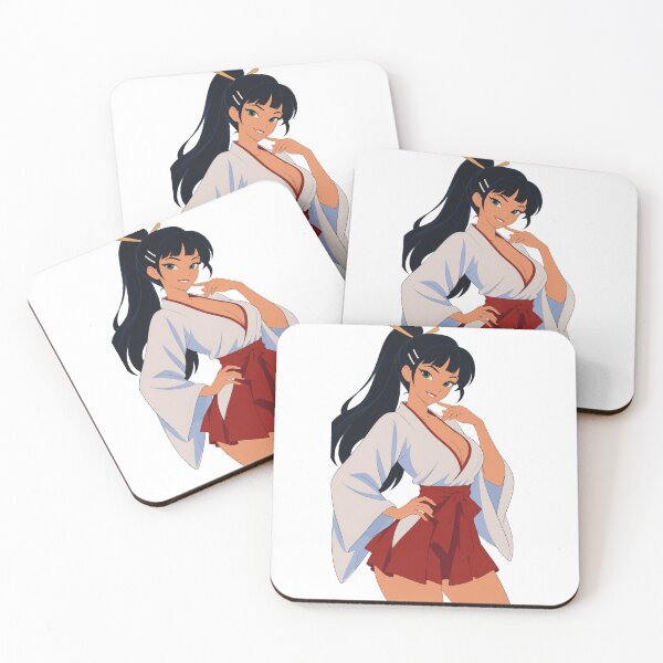 Item preview, Japanese Shrine Maiden – Vintage Cartoon Pin Up designed and sold by  Hollow Moon Studios..