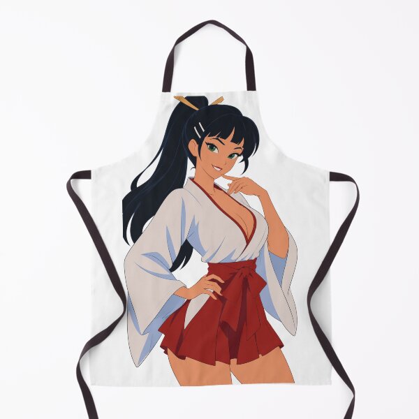 Item preview, Japanese Shrine Maiden – Vintage Cartoon Pin Up designed and sold by  Hollow Moon Studios..