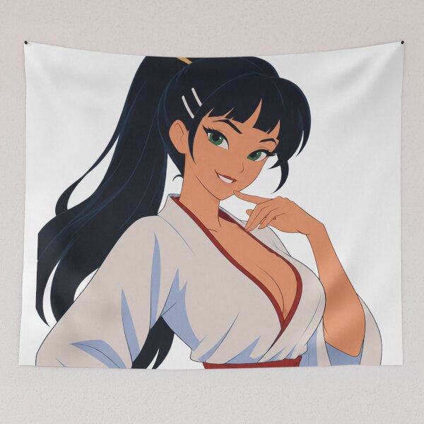 Item preview, Japanese Shrine Maiden – Vintage Cartoon Pin Up designed and sold by  Hollow Moon Studios..