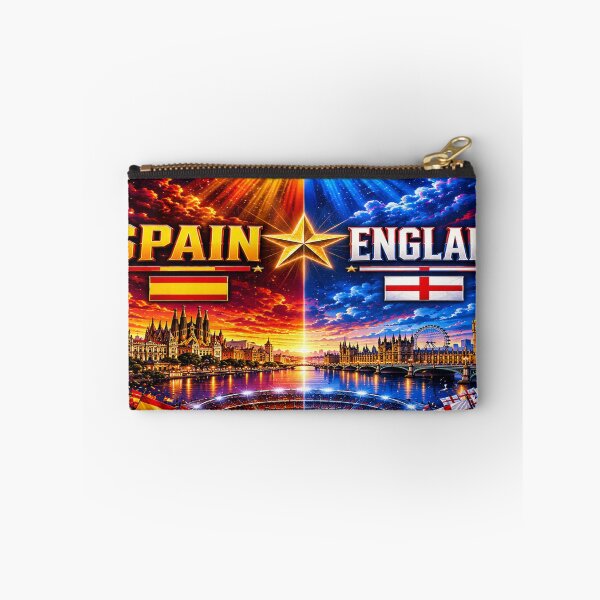 Item preview, Spain vs England football match poster/cosmic neon football rival art poster designed and sold by Nexus Space.