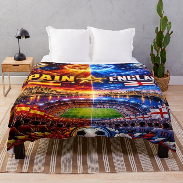 Item preview, Spain vs England football match poster/cosmic neon football rival art poster designed and sold by Nexus Space.