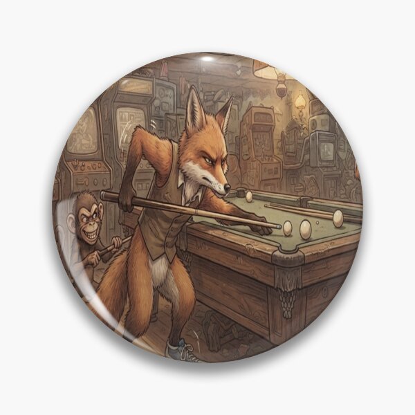 Item preview, Funny Fox Playing Billiards in Retro Arcade Cartoon Humor designed and sold by AfresStudio.