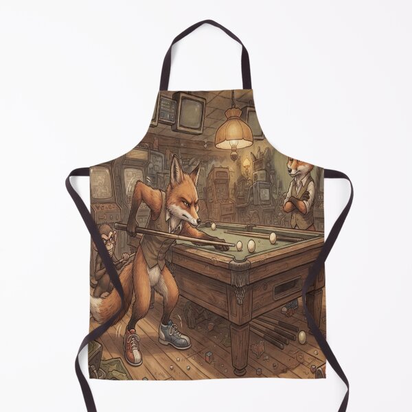 Item preview, Funny Fox Playing Billiards in Retro Arcade Cartoon Humor designed and sold by AfresStudio.