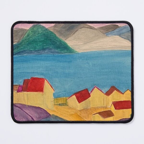 Item preview, Nature art houses and mountains (painted by hand in acrylics and gouache) designed and sold by Boy and Belugee Studio.