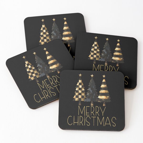 Item preview, Gold Merry Christmas Holiday Trees Graphic   designed and sold by FaeryNuff.