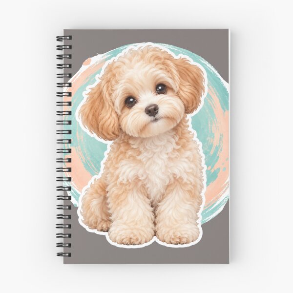 Item preview, Cute Apricot Maltipoo Puppy Pastel Fluffy Dog Illustration designed and sold by GusiaTreasures.