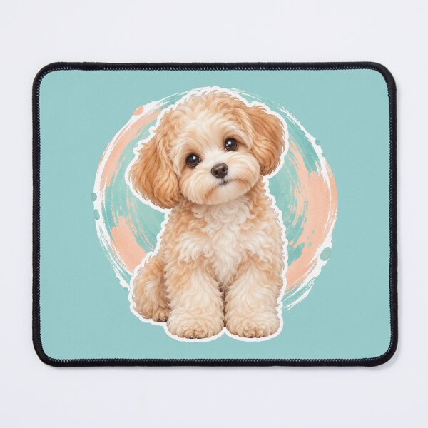Item preview, Cute Apricot Maltipoo Puppy Pastel Fluffy Dog Illustration designed and sold by GusiaTreasures.