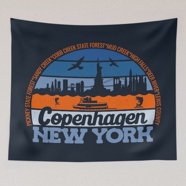 Item preview, Copenhagen New York Sunset Retro Vintage Local Pride Logo designed and sold by CRHPOD20.