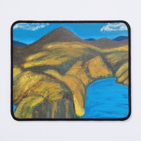Item preview, Nature art mountain range and sea (painted by hand in acrylics and gouache) designed and sold by Boy and Belugee Studio.