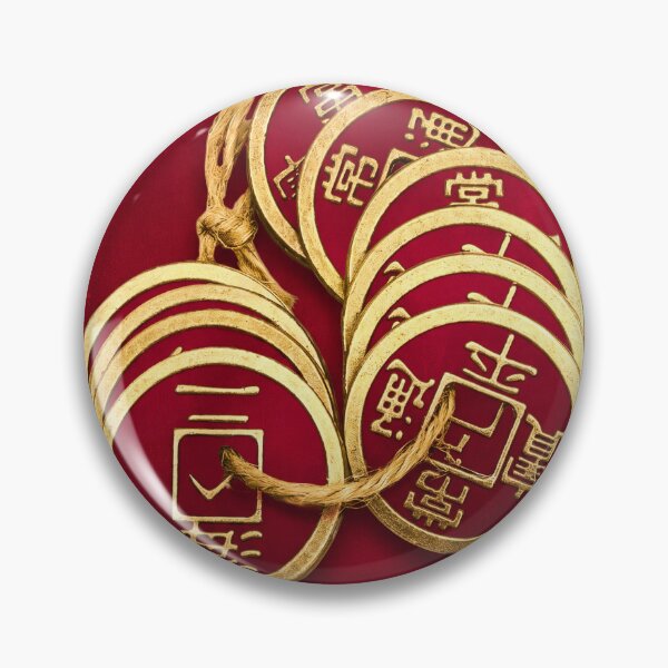 Item preview, Golden Coins on Red Silk — Chinese Prosperity Print designed and sold by Bodique.