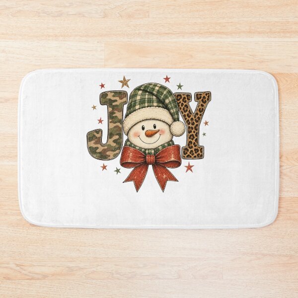 Item preview, JOY Snowman Camo Leopard Print Country Western Christmas designed and sold by DYAFLK.