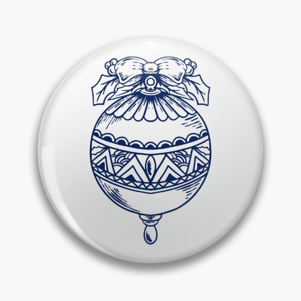 Item preview, Navy Blue Vintage Christmas Ornament Design designed and sold by pattern-archive.