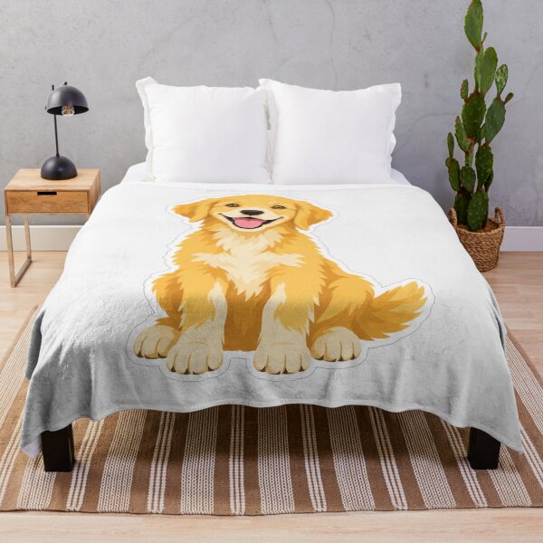 Item preview, Happy Golden Retriever Puppy Dog Illustration designed and sold by Owcomm.
