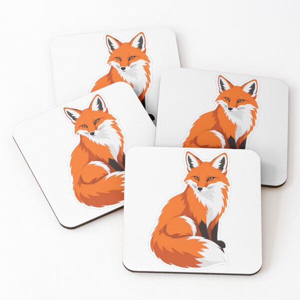 Item preview, Clever Orange Fox Sitting Wildlife Illustration designed and sold by Owcomm.