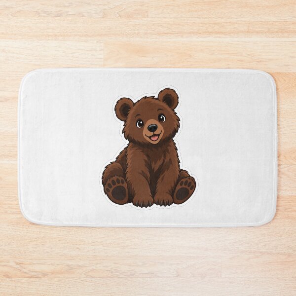Item preview, Cute Little Brown Bear Cartoon Illustration designed and sold by Owcomm.