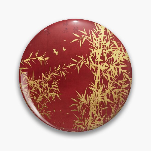 Item preview, Gold Bamboo Grove — Chinese Ink Painting on Red designed and sold by Bodique.