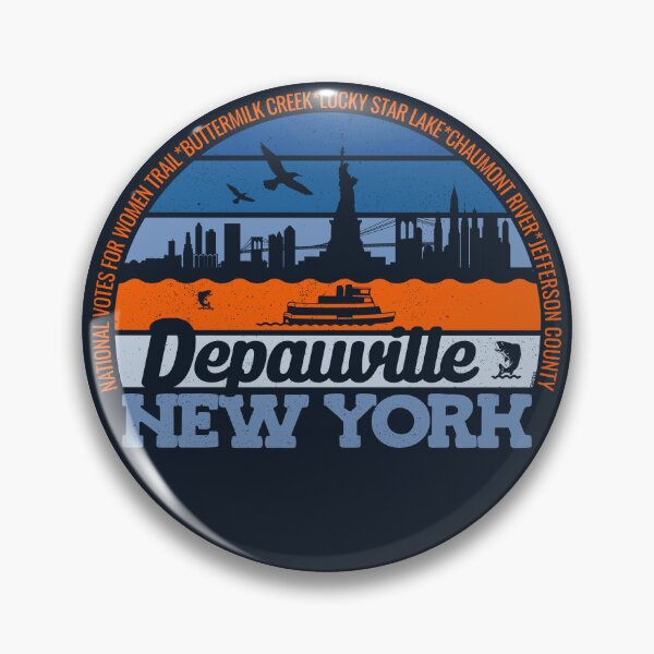 Item preview, Depauville New York Sunset Retro Vintage Local Pride Logo designed and sold by CRHPOD20.