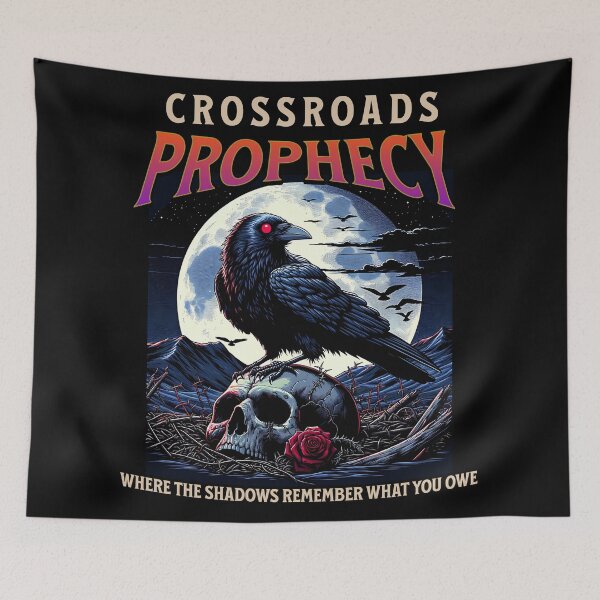 Item preview, Crossroads Prophecy Raven Skull Moon Gothic Design designed and sold by FaeryNuff.