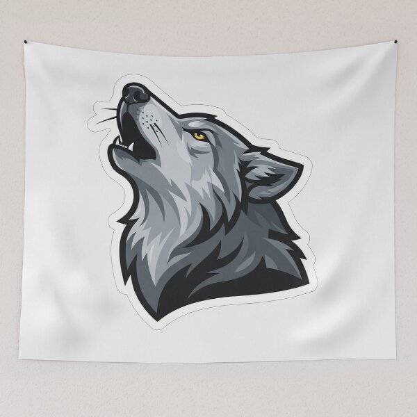 Item preview, Howling Wolf Vector Wild Animal Portrait designed and sold by Owcomm.
