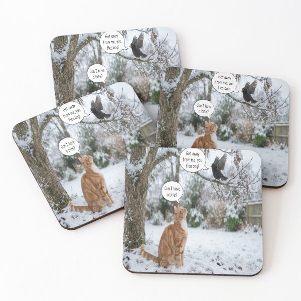 Item preview, Funny Cat and Bird Winter Snow Humor Cartoon Art designed and sold by AfresStudio.