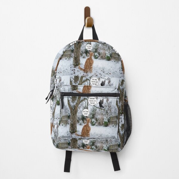 Item preview, Funny Cat and Bird Winter Snow Humor Cartoon Art designed and sold by AfresStudio.