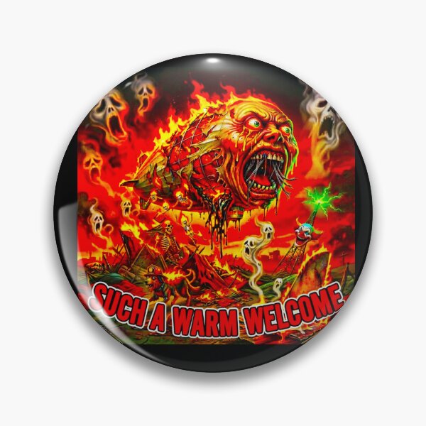 Item preview, Such A Warm Welcome - Heavy Metal Fiery Skull Sarcasm  designed and sold by OmniaGlobal.