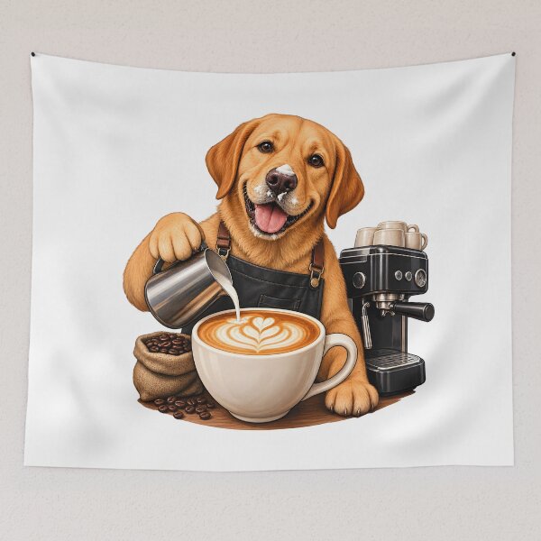 Item preview, Labrador Barista Coffee Lover – Cute Coffee Dog designed and sold by builtforyou.