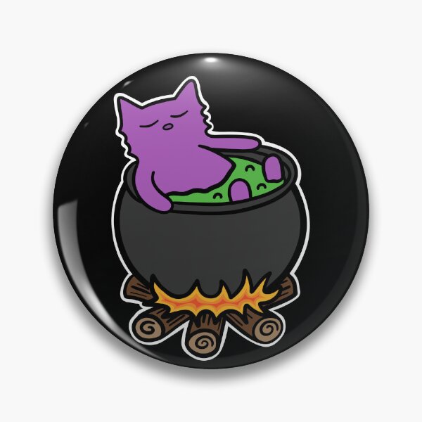 Item preview, Purple Cat Relaxing in Witch Cauldron Halloween designed and sold by Sollomio.