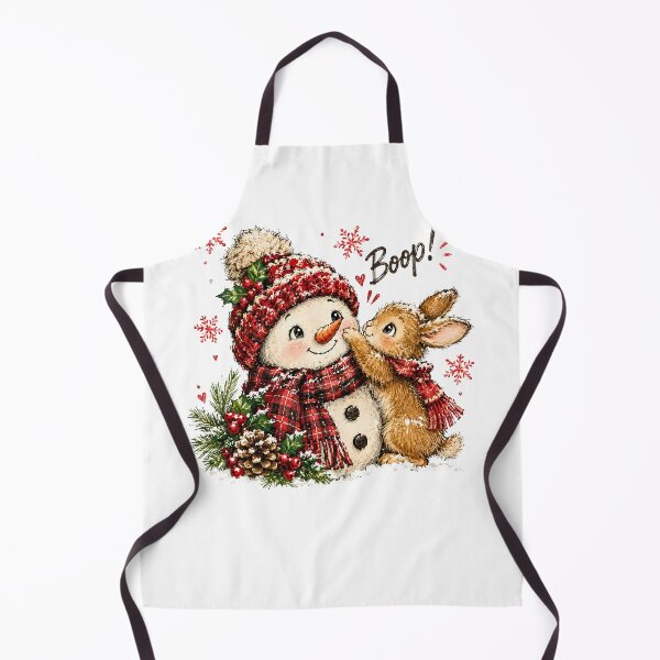 Item preview, Boop Snowman and Bunny Cute Winter Christmas Vintage Plaid designed and sold by DYAFLK.