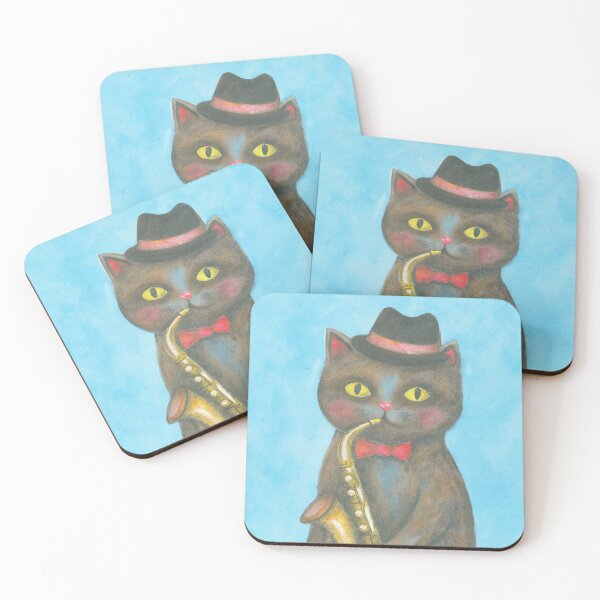 Item preview, Jazz Cat Saxophone Vintage Illustration designed and sold by hanotop.