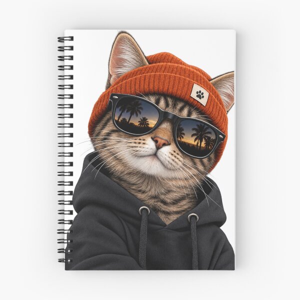 Item preview, Cool Cat Sunset – Retro Sunglasses & Beanie designed and sold by ADBIB Design.