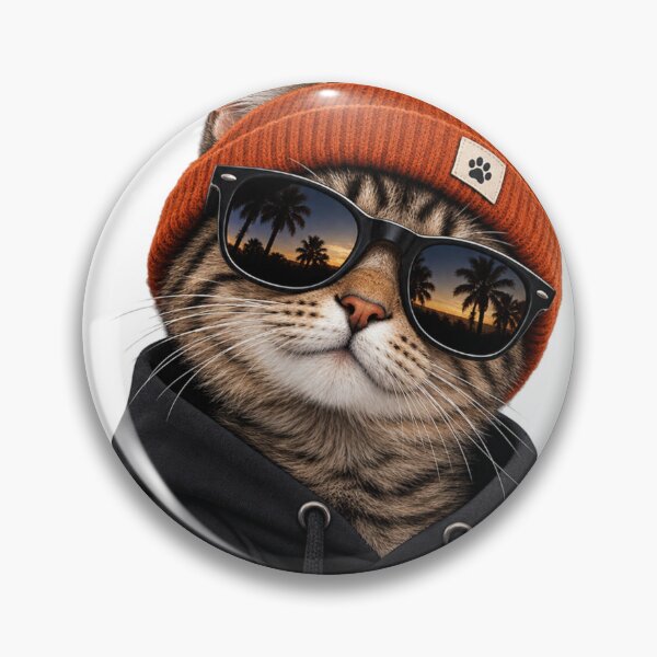 Item preview, Cool Cat Sunset – Retro Sunglasses & Beanie designed and sold by  ADBIB Design.