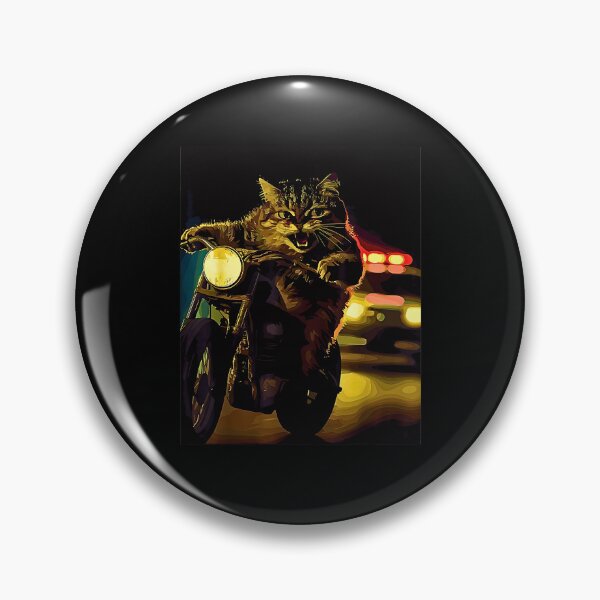 Item preview, Pizza Delivery Cat on Bicycle – Retro Night City Adventure designed and sold by Byhergawaa.