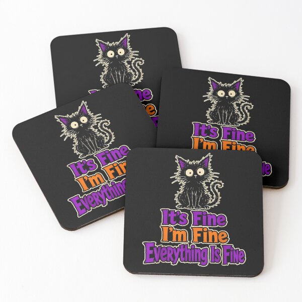 Item preview, It’s Fine I’m Fine Everything Is Fine – Funny Coffee Cat designed and sold by Byhergawaa.