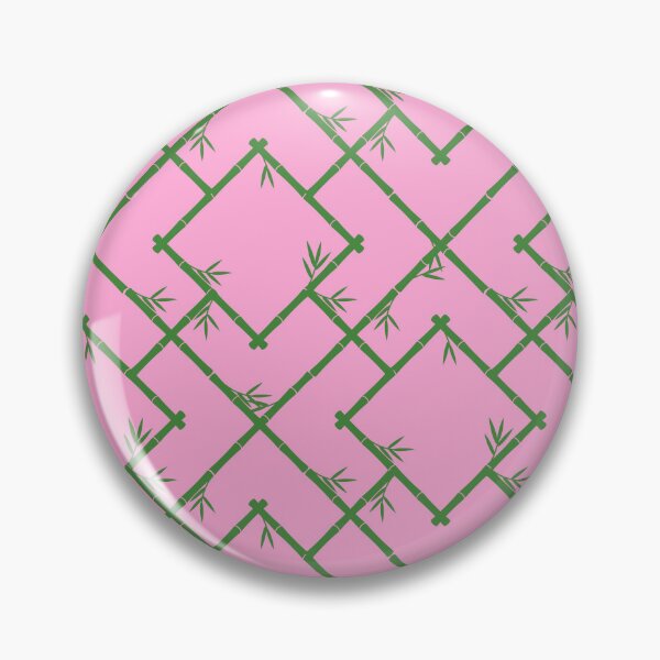 Item preview, Bamboo Chinoiserie Lattice in Light Pink + Grass Green designed and sold by YesterdayColl.