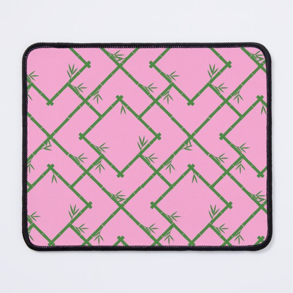 Item preview, Bamboo Chinoiserie Lattice in Light Pink + Grass Green designed and sold by YesterdayColl.